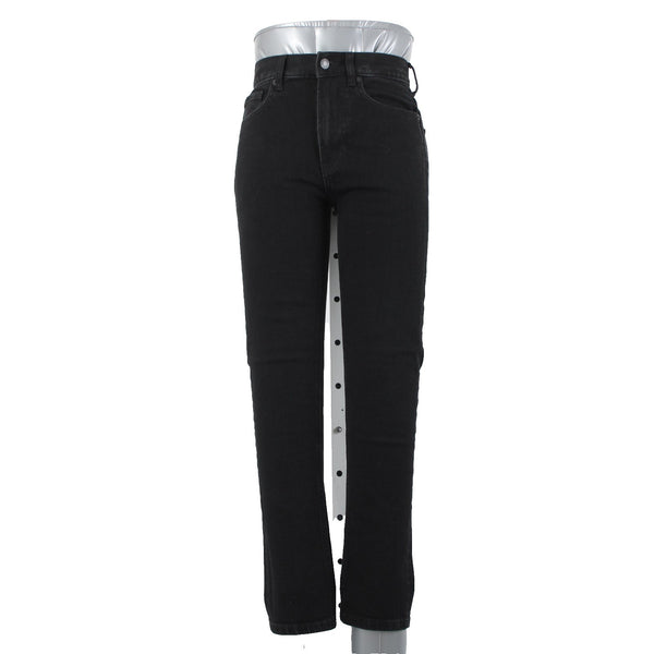 Everlane Sz 24 x 26 Black Straight Cotton Elastane Blend 10" Rise 5 Pocket Jeans