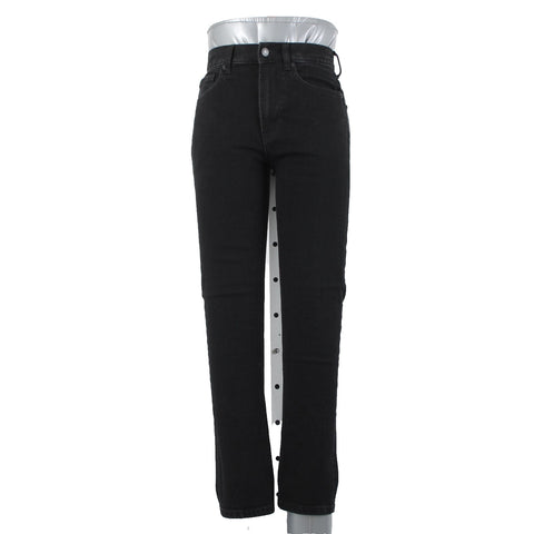 Everlane Sz 24 x 26 Black Straight Cotton Elastane Blend 10" Rise 5 Pocket Jeans