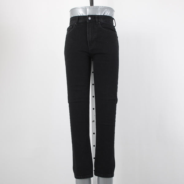 Everlane Sz 24 x 26 Black Straight Cotton Elastane Blend 10" Rise 5 Pocket Jeans