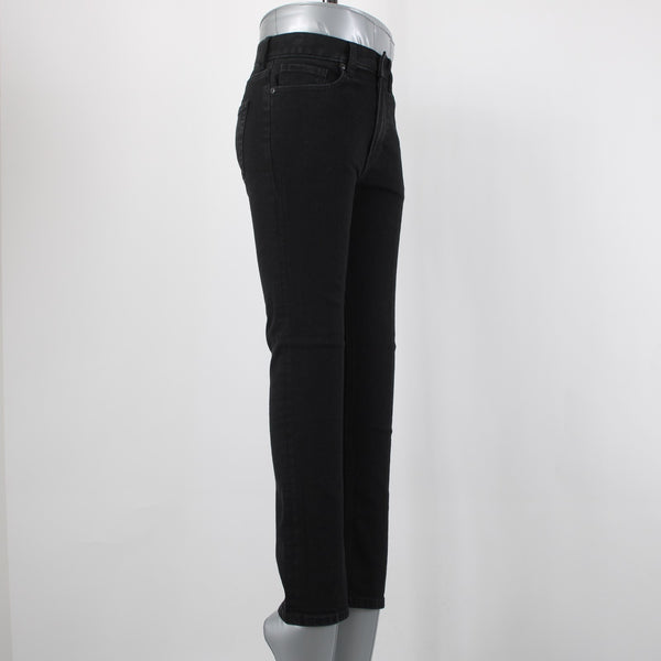 Everlane Sz 24 x 26 Black Straight Cotton Elastane Blend 10" Rise 5 Pocket Jeans