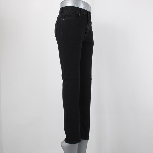 Everlane Sz 24 x 26 Black Straight Cotton Elastane Blend 10" Rise 5 Pocket Jeans