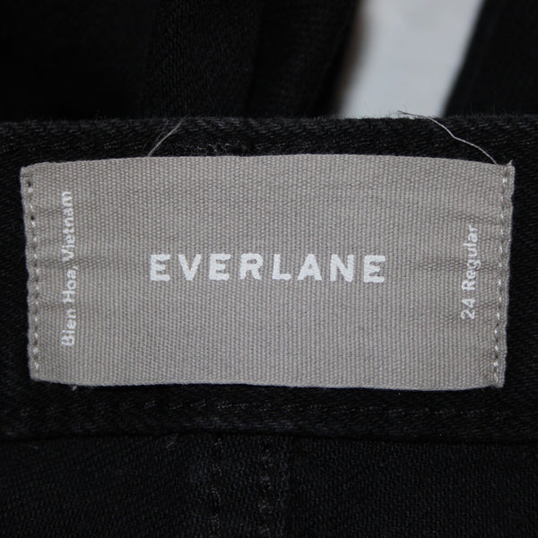 Everlane Sz 24 x 26 Black Straight Cotton Elastane Blend 10" Rise 5 Pocket Jeans