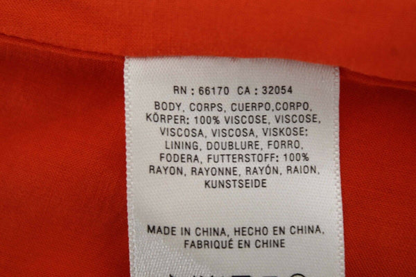 Maeve Sz 8 Orange Multi Asymmetrical Midi One Shoulder Ruffle Rayon Dress