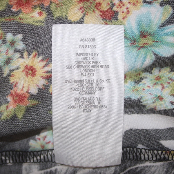 Renne Dress Attitudes NEW Sz SP Black White Multi Colored Floral Poly Spandex