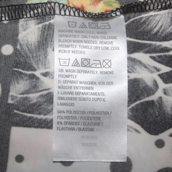 Renne Dress Attitudes NEW Sz SP Black White Multi Colored Floral Poly Spandex