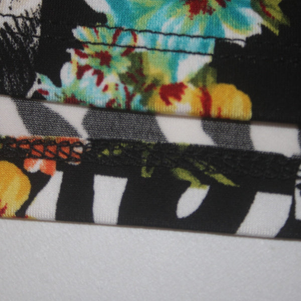 Renne Dress Attitudes NEW Sz SP Black White Multi Colored Floral Poly Spandex