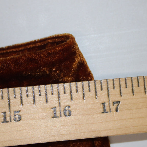 Soeur Sz 42 x Copper Brown Viscose Nylon Crushed Velvet Palazzo Pocketed Pant
