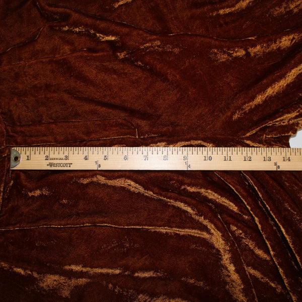 Soeur Sz 42 x Copper Brown Viscose Nylon Crushed Velvet Palazzo Pocketed Pant