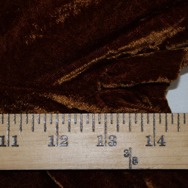 Soeur Sz 42 x Copper Brown Viscose Nylon Crushed Velvet Palazzo Pocketed Pant