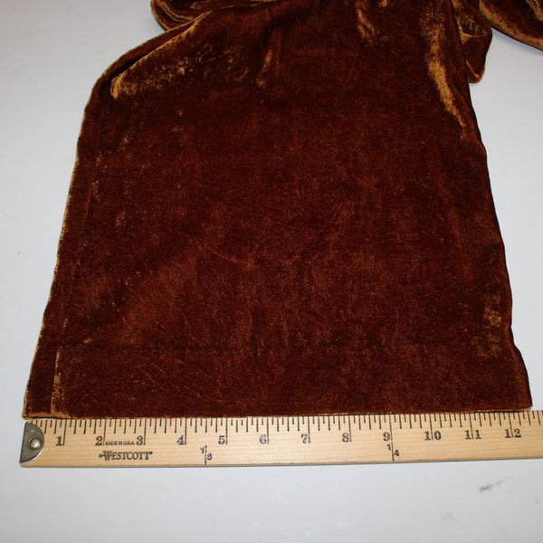 Soeur Sz 42 x Copper Brown Viscose Nylon Crushed Velvet Palazzo Pocketed Pant