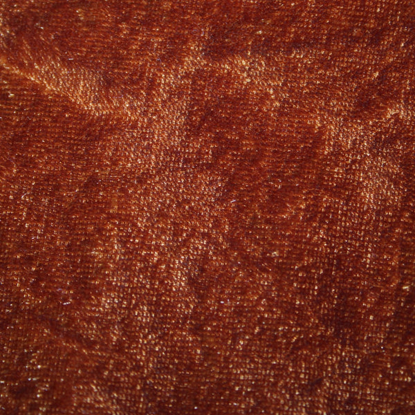 Soeur Sz 42 x Copper Brown Viscose Nylon Crushed Velvet Palazzo Pocketed Pant