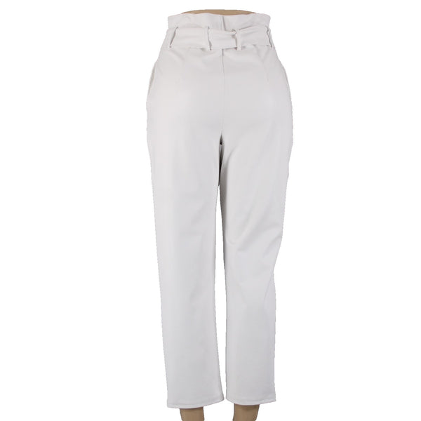 Commando Pant Sz S x 25.5  White Pockets Belted Ankle Polyurethane Viscose Pant