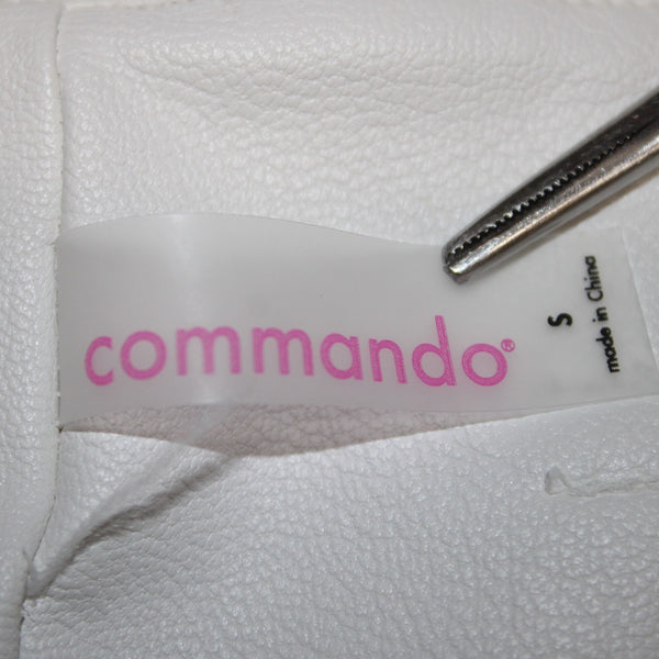Commando Pant Sz S x 25.5  White Pockets Belted Ankle Polyurethane Viscose Pant
