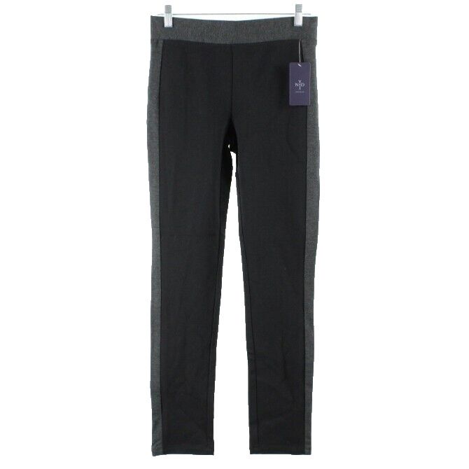 NYDJ NEW Sz 4 Charcoal Black Side Stripe Legging Rayon Nylon Spandex Pant