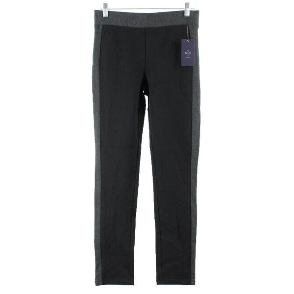 NYDJ NEW Sz 4 Charcoal Black Side Stripe Legging Rayon Nylon Spandex Pant
