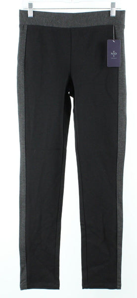 NYDJ NEW Sz 4 Charcoal Black Side Stripe Legging Rayon Nylon Spandex Pant