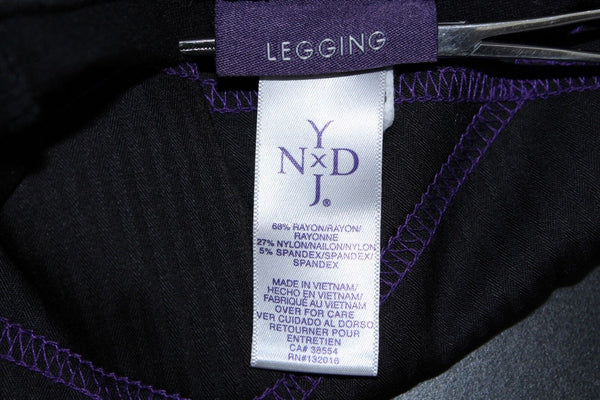NYDJ NEW Sz 4 Charcoal Black Side Stripe Legging Rayon Nylon Spandex Pant