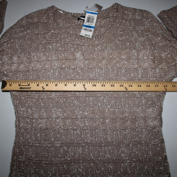 INC NEW $90 Watercolor Sz XL Neutral Tan White Acrylic Polyester Knit Sweater