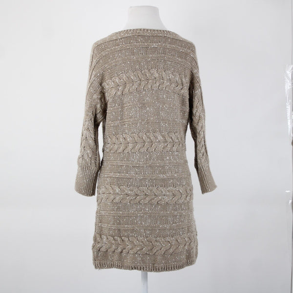 INC NEW $90 Watercolor Sz XL Neutral Tan White Acrylic Polyester Knit Sweater