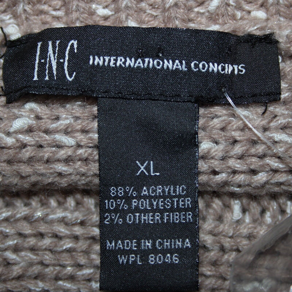 INC NEW $90 Watercolor Sz XL Neutral Tan White Acrylic Polyester Knit Sweater