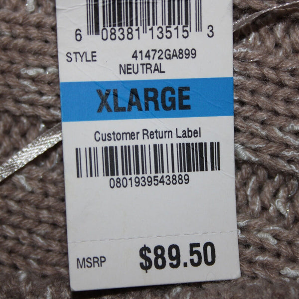 INC NEW $90 Watercolor Sz XL Neutral Tan White Acrylic Polyester Knit Sweater