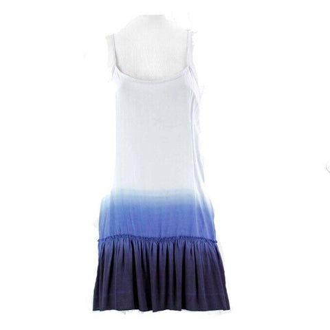 Umgee NEW $36 Sz S Ombre Light Blue to Navy Ruffle Bottom Adj Strap Top