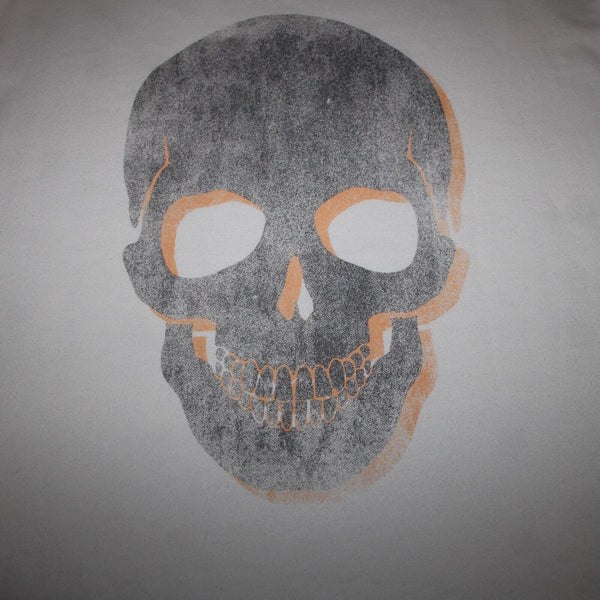 Grayson Threads Sz XS White Gray Orange Skull Graphic Cotton Polyester Top