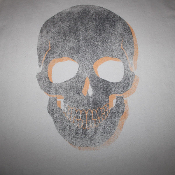 Grayson Threads Sz XS White Gray Orange Skull Graphic Cotton Polyester Top