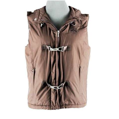 Ralph Lauren Active Sz M Brown Sliver Clasp 100% Polyester Vest