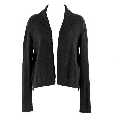 BCBGMaxazria XS S Black Front Open Back Wool Cotton Cardigan Sweater