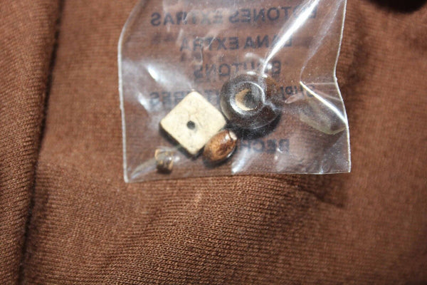 Jones New York NEW Sz S Brown Spandex Rayon Wood Bead Detail Knit Top