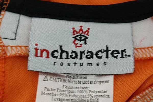In Character Costumes Sz L Orange Black White Poly Spandex Basketball Romper