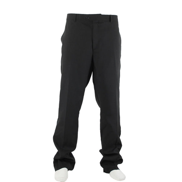 Bonelli Sz 38 x 36 Black Flat Front Slash Pockets 100% Poly Modern Dress Pants