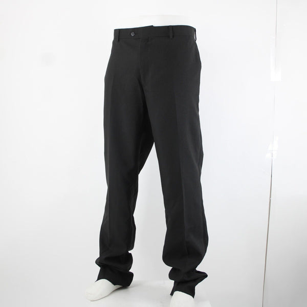 Bonelli Sz 38 x 36 Black Flat Front Slash Pockets 100% Poly Modern Dress Pants