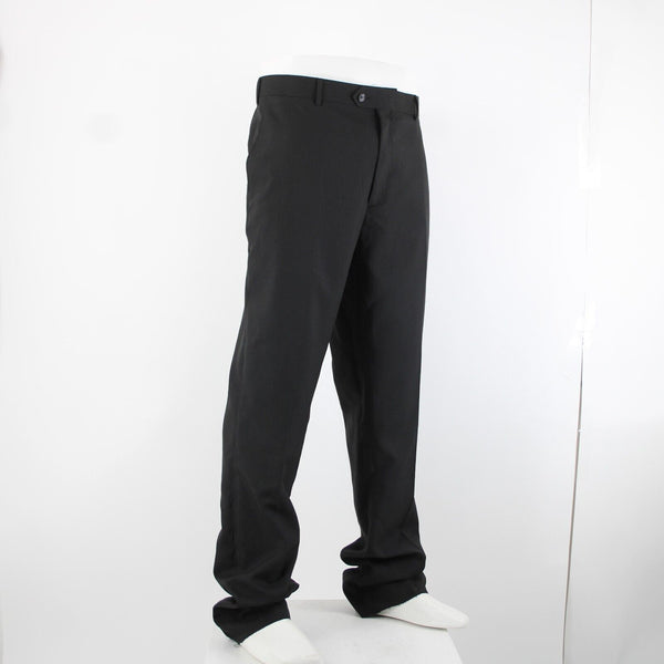 Bonelli Sz 38 x 36 Black Flat Front Slash Pockets 100% Poly Modern Dress Pants