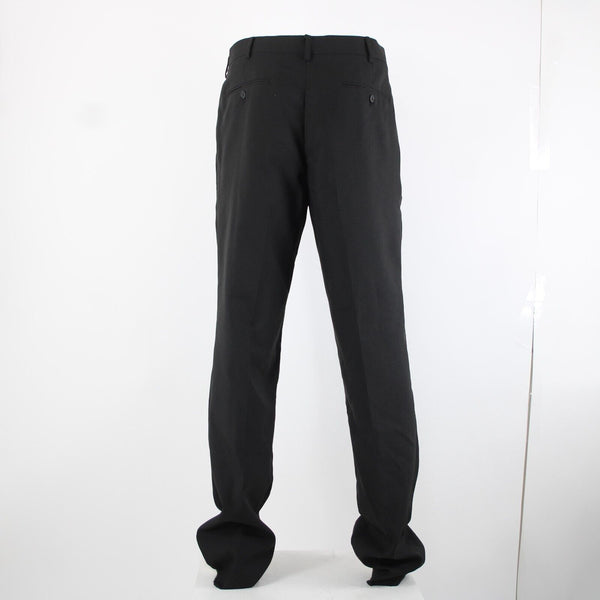 Bonelli Sz 38 x 36 Black Flat Front Slash Pockets 100% Poly Modern Dress Pants