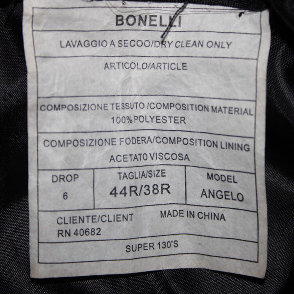 Bonelli Sz 38 x 36 Black Flat Front Slash Pockets 100% Poly Modern Dress Pants