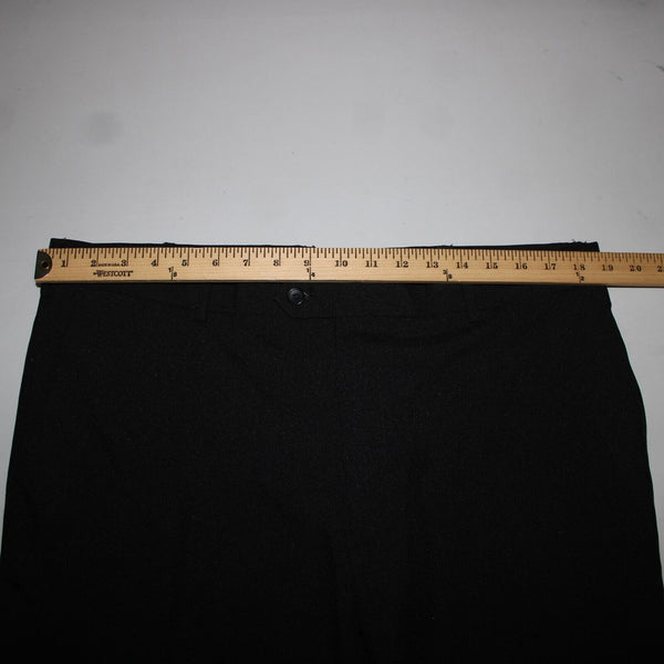 Bonelli Sz 38 x 36 Black Flat Front Slash Pockets 100% Poly Modern Dress Pants