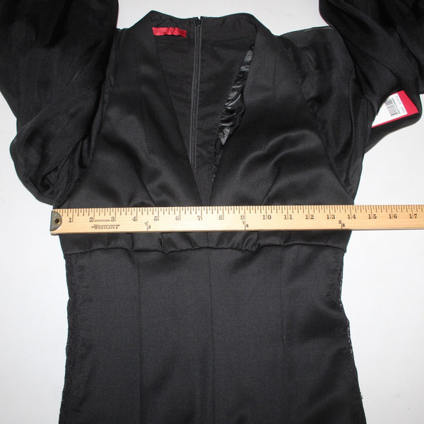 Tamara Mellon Jumpsuit NEW $1395 Sz 2 Black Lace Legs33.5 Virgin Wool Jumpsuit