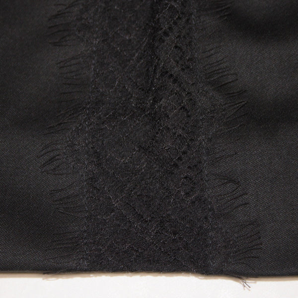 Tamara Mellon Jumpsuit NEW $1395 Sz 2 Black Lace Legs33.5 Virgin Wool Jumpsuit