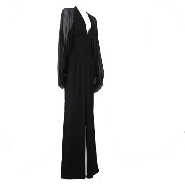 Tamara Mellon Jumpsuit NEW $1395 Sz 2 Black Lace Legs33.5 Virgin Wool Jumpsuit