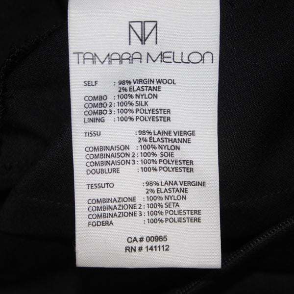 Tamara Mellon Jumpsuit NEW $1395 Sz 2 Black Lace Legs33.5 Virgin Wool Jumpsuit