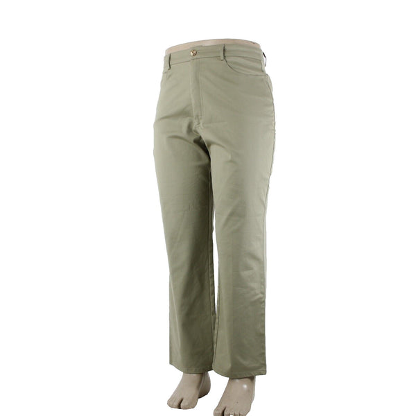 St John Sport Sz 14 x 29 Moss Green Straight 5 Pocket Design Cotton Poly Pants