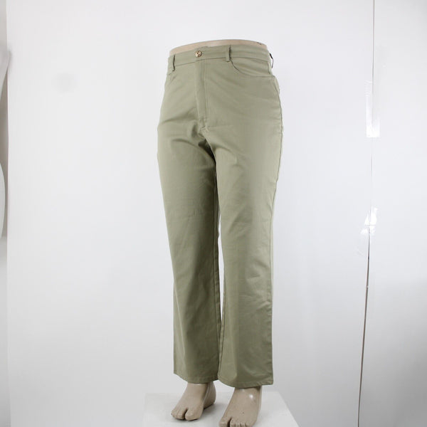 St John Sport Sz 14 x 29 Moss Green Straight 5 Pocket Design Cotton Poly Pants