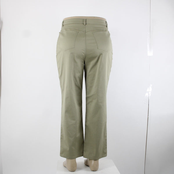 St John Sport Sz 14 x 29 Moss Green Straight 5 Pocket Design Cotton Poly Pants