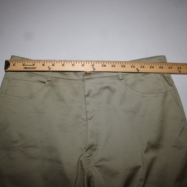 St John Sport Sz 14 x 29 Moss Green Straight 5 Pocket Design Cotton Poly Pants