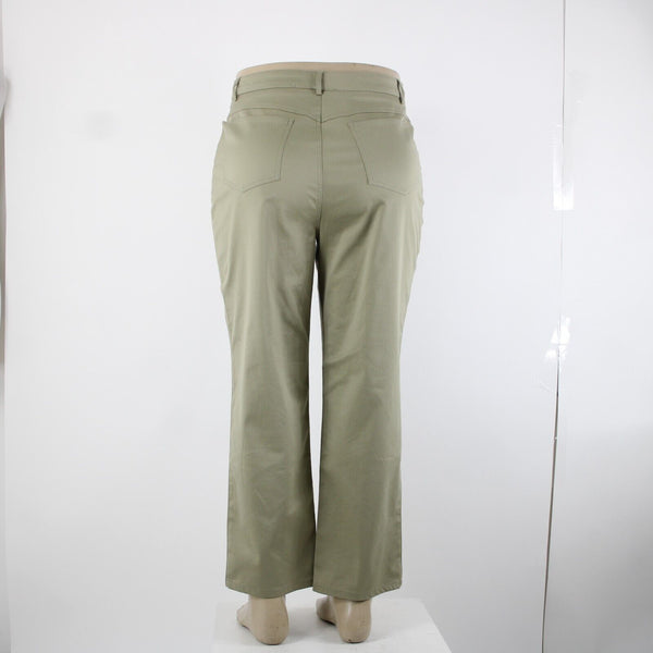 St John Sport Sz 14 x 29 Moss Green Straight 5 Pocket Design Cotton Poly Pants