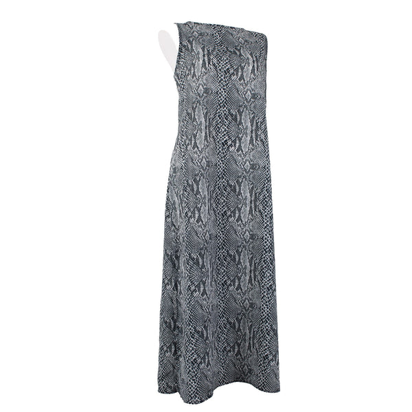 Chads Place Dress NEW $40 Sz 18 Black White Reptile Print Unlined 100% Poly Dres