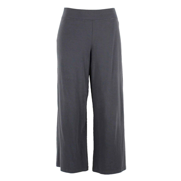 Eileen Fisher Sz S x 25.5 Charcoal Gray Pull On Wide Leg Cotton Blend Pant