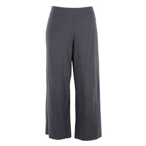 Eileen Fisher Sz S x 25.5 Charcoal Gray Pull On Wide Leg Cotton Blend Pant